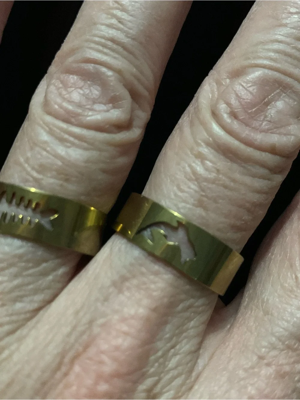 Set of 3 Gold-Tone Cutout Band Rings